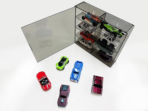 Miniatura 3 de Hot Wheels - Estuche de exhibición de montaje en pared, almacenamiento de pared de coche de juguete 1/64, organizador de coche de 4 piezas, 32