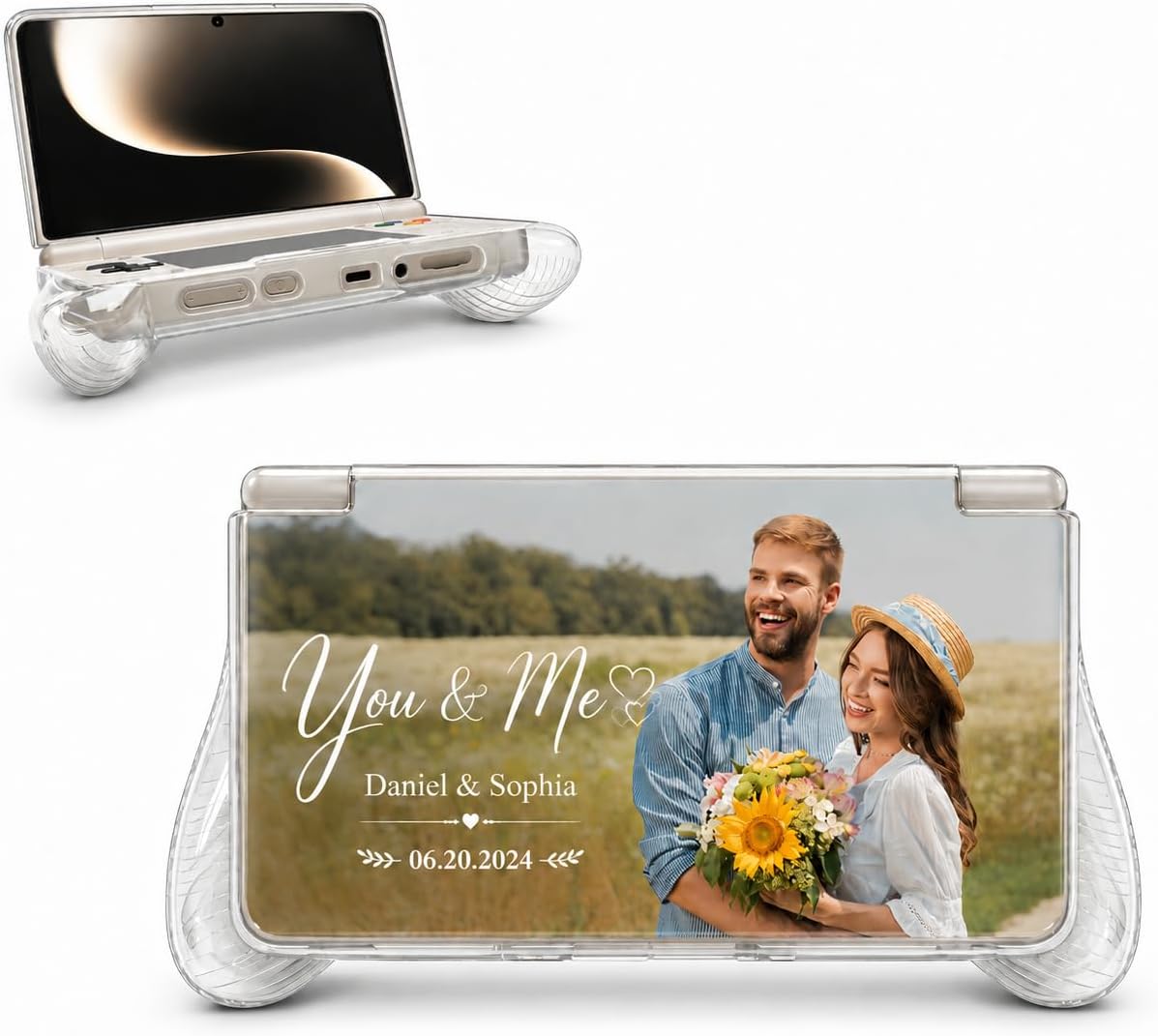 Custom Case for Ayn Thor Personalized Photo Text Handheld Protective Cover Customized Picture Anti-Slip Scratch-Proof Anti-Drop TPU Soft Sleeve for Ayn Thor Game Console Transparent