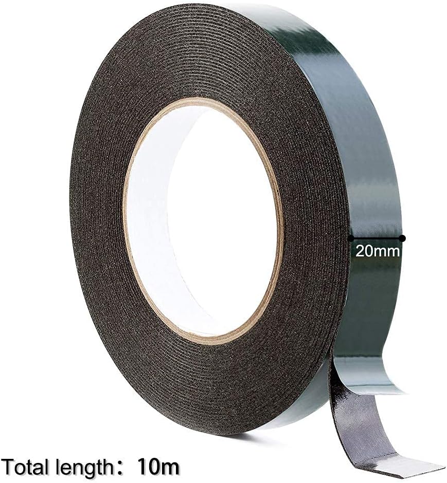 Strong Double-Sided Tape,Office Tape 2 pcs Thickness 1 mm width10-50 mm 10 Meters Long Double Sided Sponge Tape Mounting Adhesive Tape Roll Cars Trims(15 mm*1 mm*10 Meters)