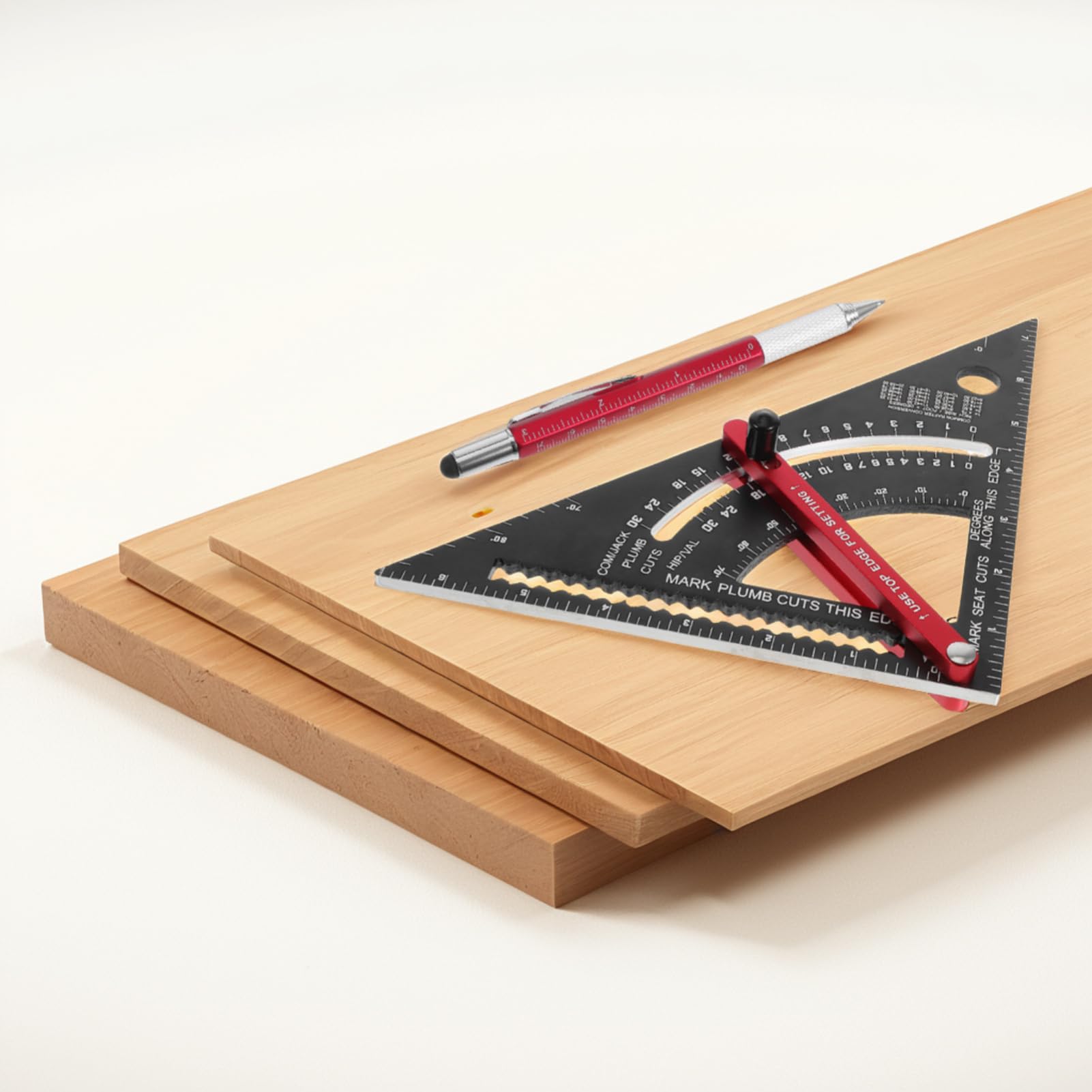 2 Stück Schreiner Dreieck Lineal mit Markierstift Rot Einschulung Feier