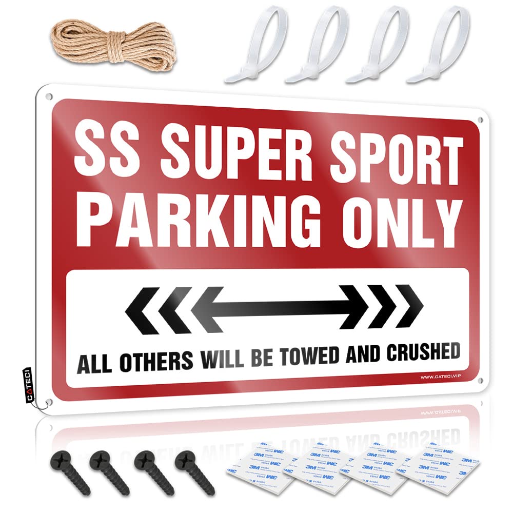 KRAZMURONGD Bar Rules Sign Ss Super Sport Parking Only Tin Sign Metal Man Cave Sign Sarcastic Signs