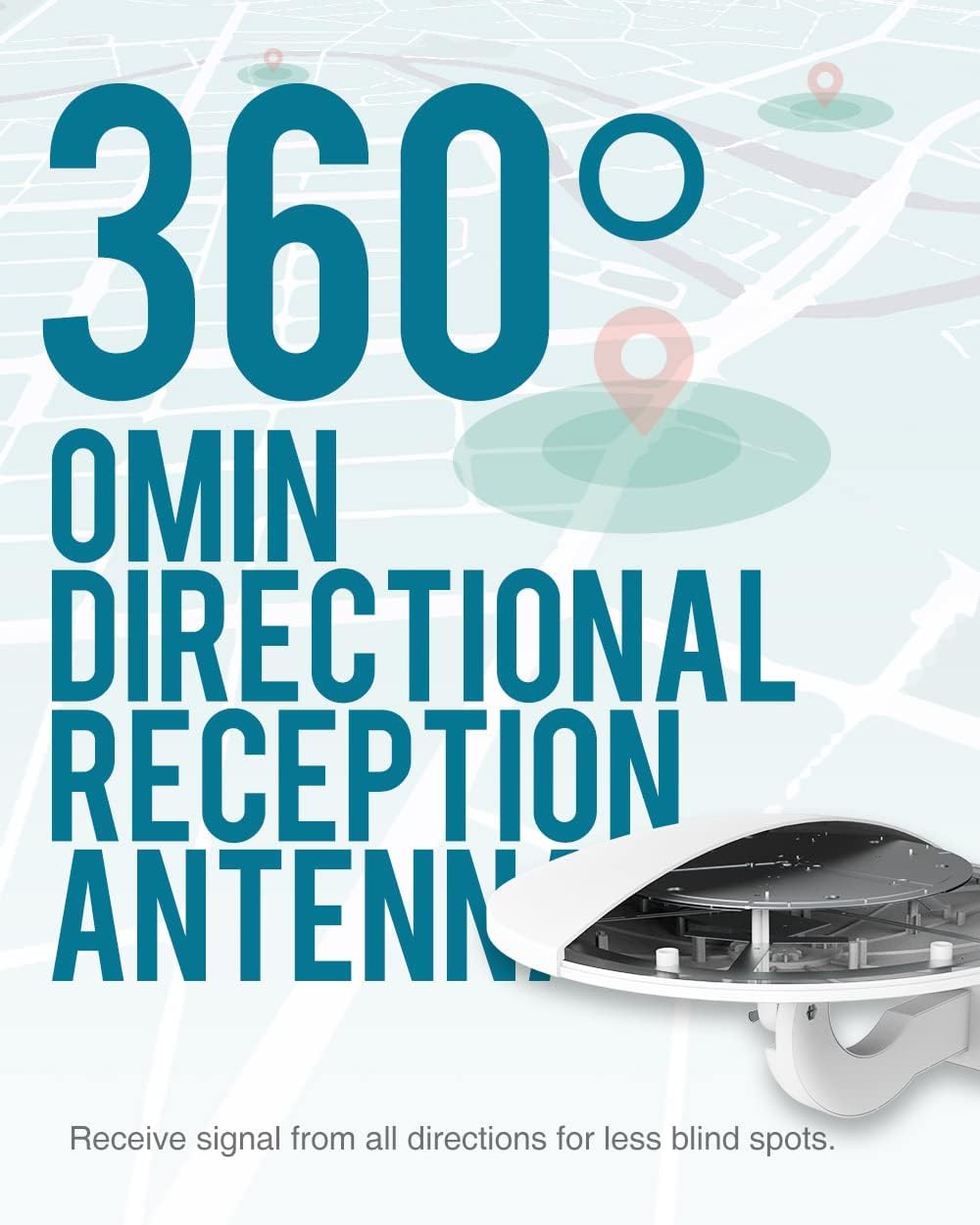 Outdoor TV Antenna -Antop Omni-Directional 360 Degree Reception Antenna Outdoor, Attic,RV Used, 65 Miles Range Amplifier Booster 4G LTE Filter, Waterproof, Anti-UV Easy Install (PL-4348226423)