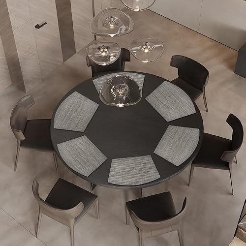 Miniatura 3 de homEdge Mantel individual de PVC, manteles individuales de cuña, manteles individuales de vinilo lavables, para mesa redonda, juego de 4 unidades,