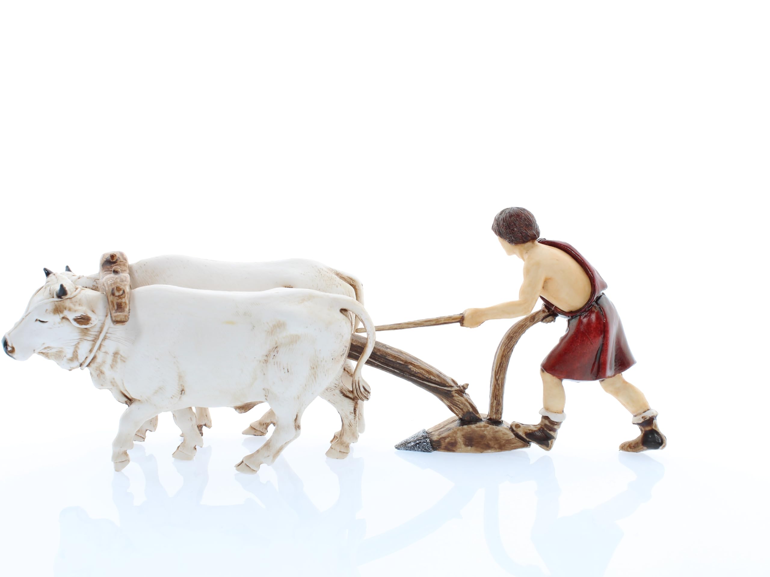 Moranduzzo Berger Avec Charrue Pour Crèche De 10 Cm Échelle 1