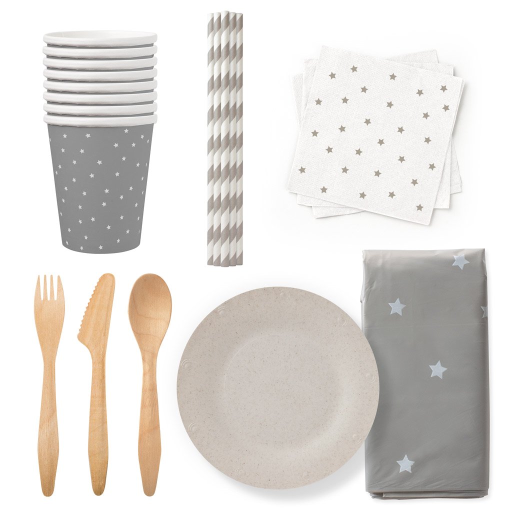 Susty Party Pack, Grey, Service for 8