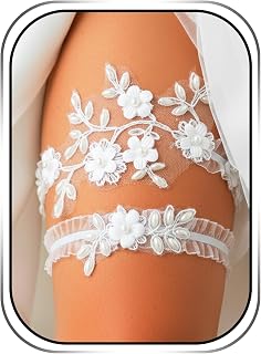 Bridal Garter Set, Wedding Lace Floral Leg Garter for Women