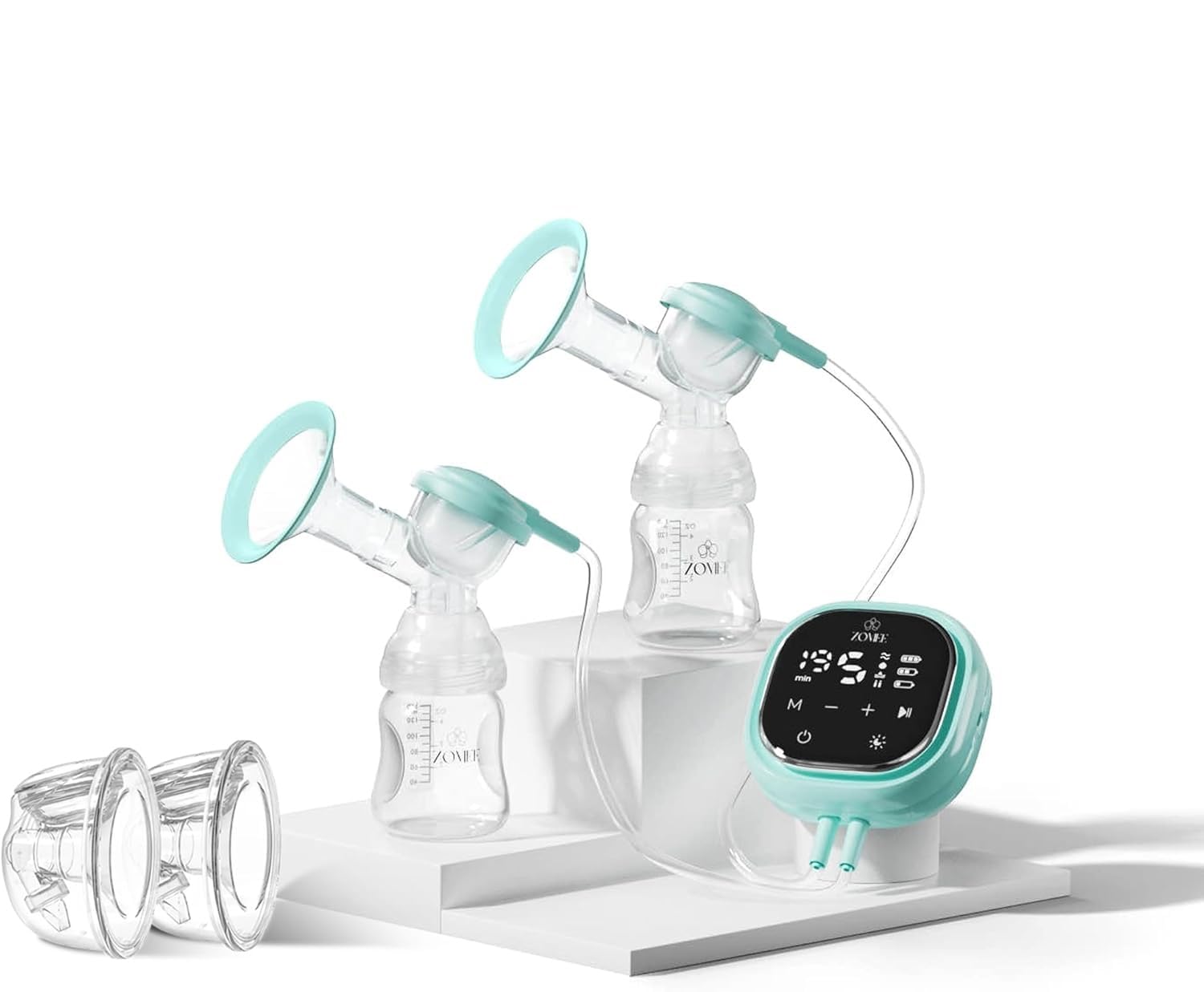 Zomee Z2 Double Electric Breast Pump - Shabbat Mode Edition - Portable, Hands Free Pumping Hospital Grade Wearable Breast Pump Including; Silicone
