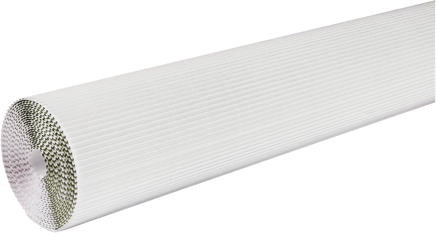 Pacon Corobuff Corrugated Paper Roll, 48" X 25 Ft, White