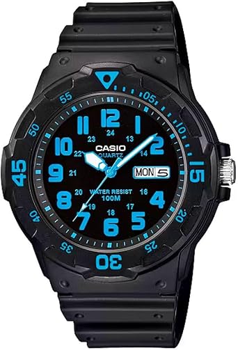 CASIO MRW-200H-2 Men's Analogue Quartz Watch with Resin Strap, Black, Bracelet
