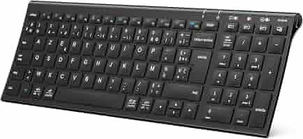 Clavier Bluetooth IClever Ultra-Mince - AZERTY Français, Compatible Multi-Appareils, Gris