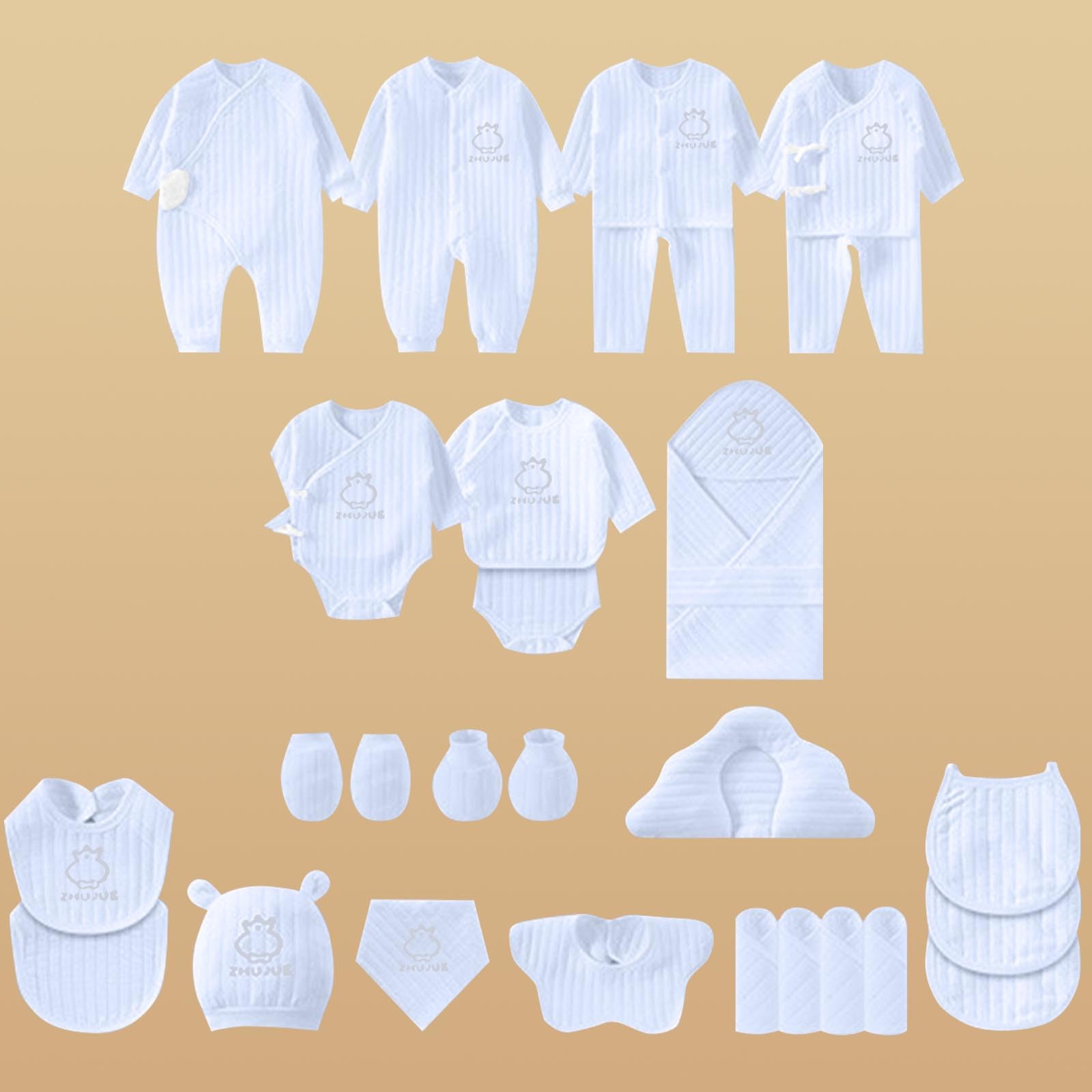 Ropa de bebé recién nacido, 28 piezas de mamelucos esenciales de un mes de edad, regalos de ducha de cien días para bebés prematuros para todas las estaciones, 0-6 meses