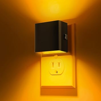 L LOHAS LED [4-Pack] Night Light,Night Lights Plug into Wall, Dusk to Dawn Sensor,1800K Amber Light,Brightness Adjustable, Modern Home Decor Nightlight for Bathroom Hallway Kitchen Bedroom