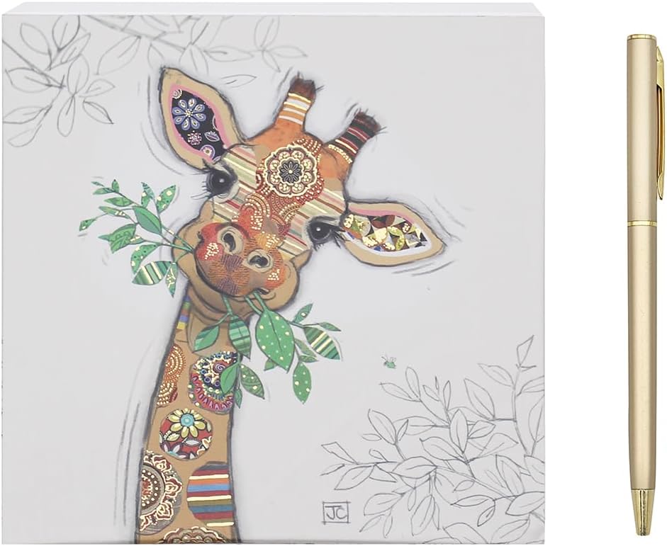 L & P Home & Gifts Gina Giraffe Memo Block | Designed By Bug Art | Artistic Square Memo Block For Office, Home or Schools | Murphy Mutt Memo Pad Block With Lovely Designs