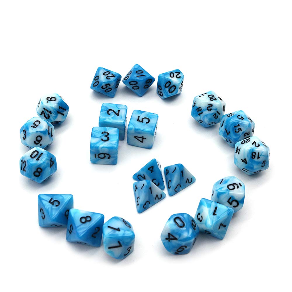 Juego De Dados D&D De Resina Transparente Con Escamas Doradas – 7 Dados Poliédricos (D4, D6, D8, D10, D12, D20 Y Porcentaje)
