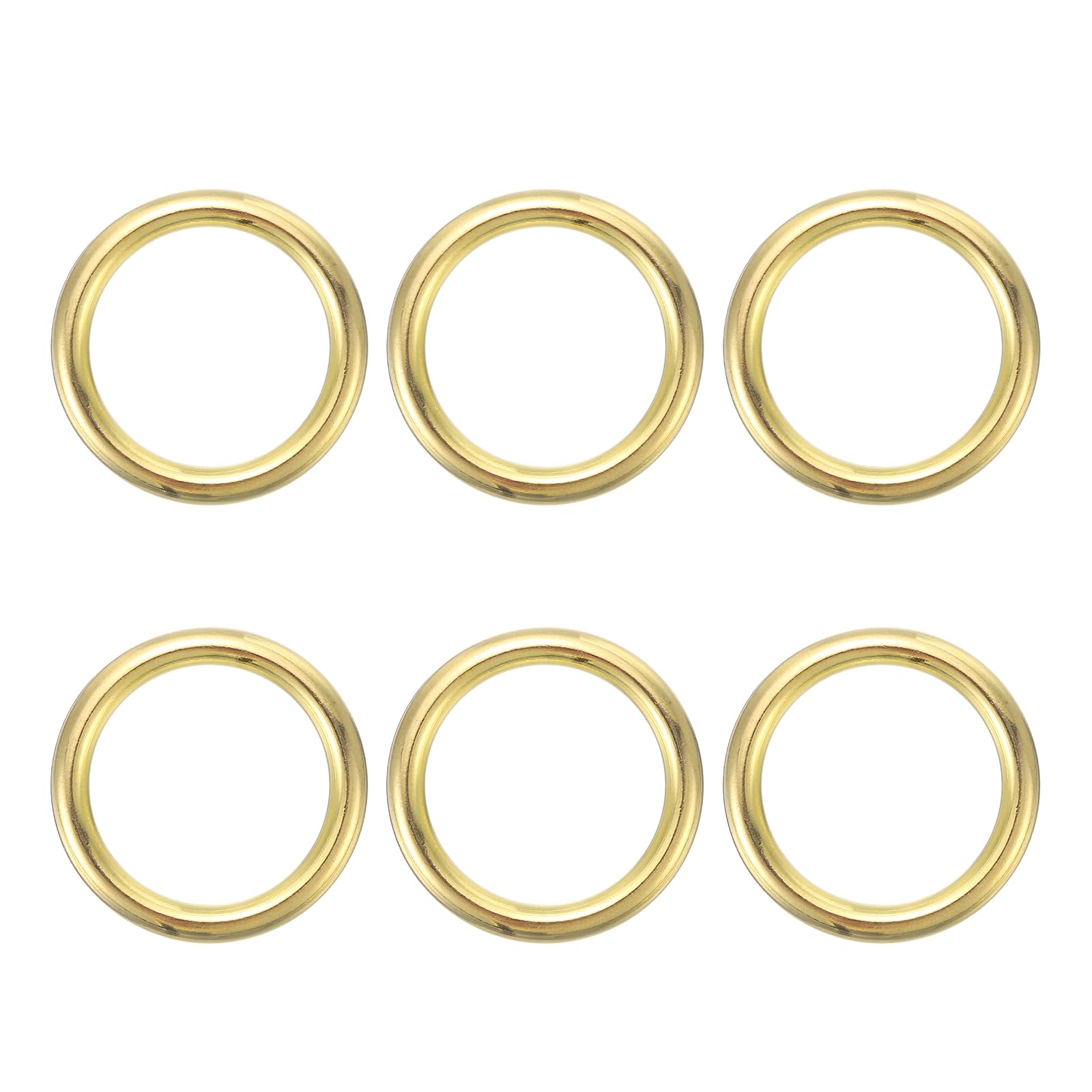 PATIKIL Metal O Ring, (35x25x5mm, Brass) (6 Pcs)