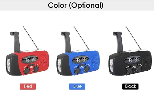 Miniatura 2 de SIMBAE Manivela de energía solar Radio de emergencia Radio de emergencia Manivela de mano Radio meteorológica solar AMFMNOAA Radio meteorológica de