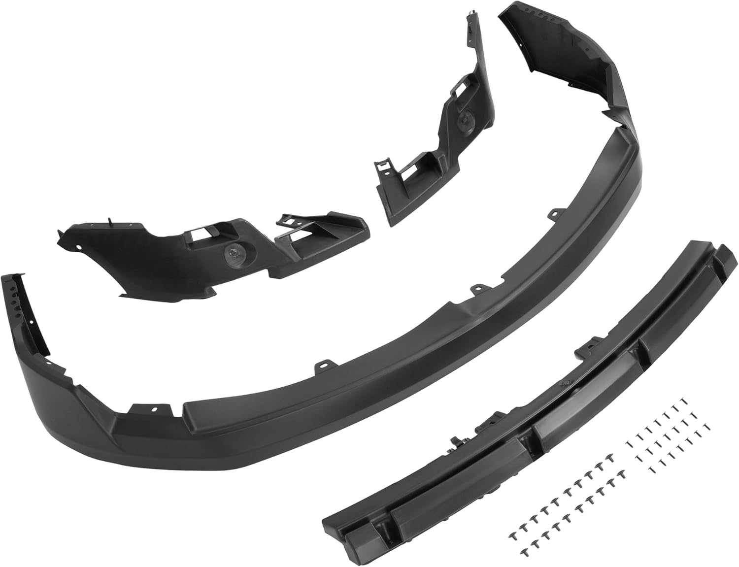 KUAFU Front Upper Bumper Cover Compatible with 2009-2014 Ford F150 F-150 W/O Wheel Opening Molding PP Plastic Painted Matte Black Replacement For FO1000645, DL3Z17D957APTM 4PCS