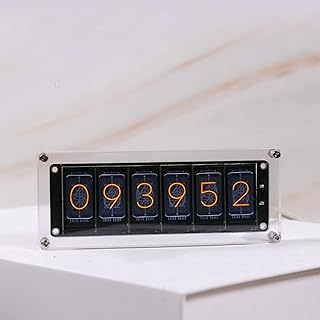 TWY Orologio a Tubo Nixie Orologio elettronico a Tubo Luminoso a LED Ornamenti creativi per l'orologio Digitale Desktop