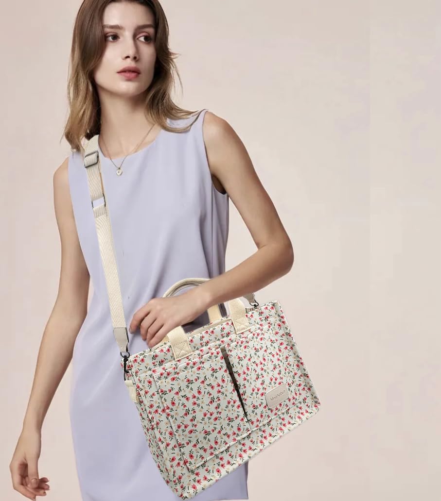 Large Canvas Tote Bag for Women Work Tote Bags with Pockets Laptop Crossbody Purses Everyday Bag Handbags for Travel - Image 2