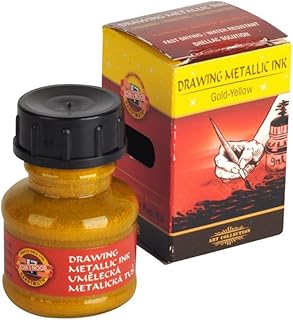 KOH-I-NOOR - Tinta metálica para dibujo (20 g), color amarillo