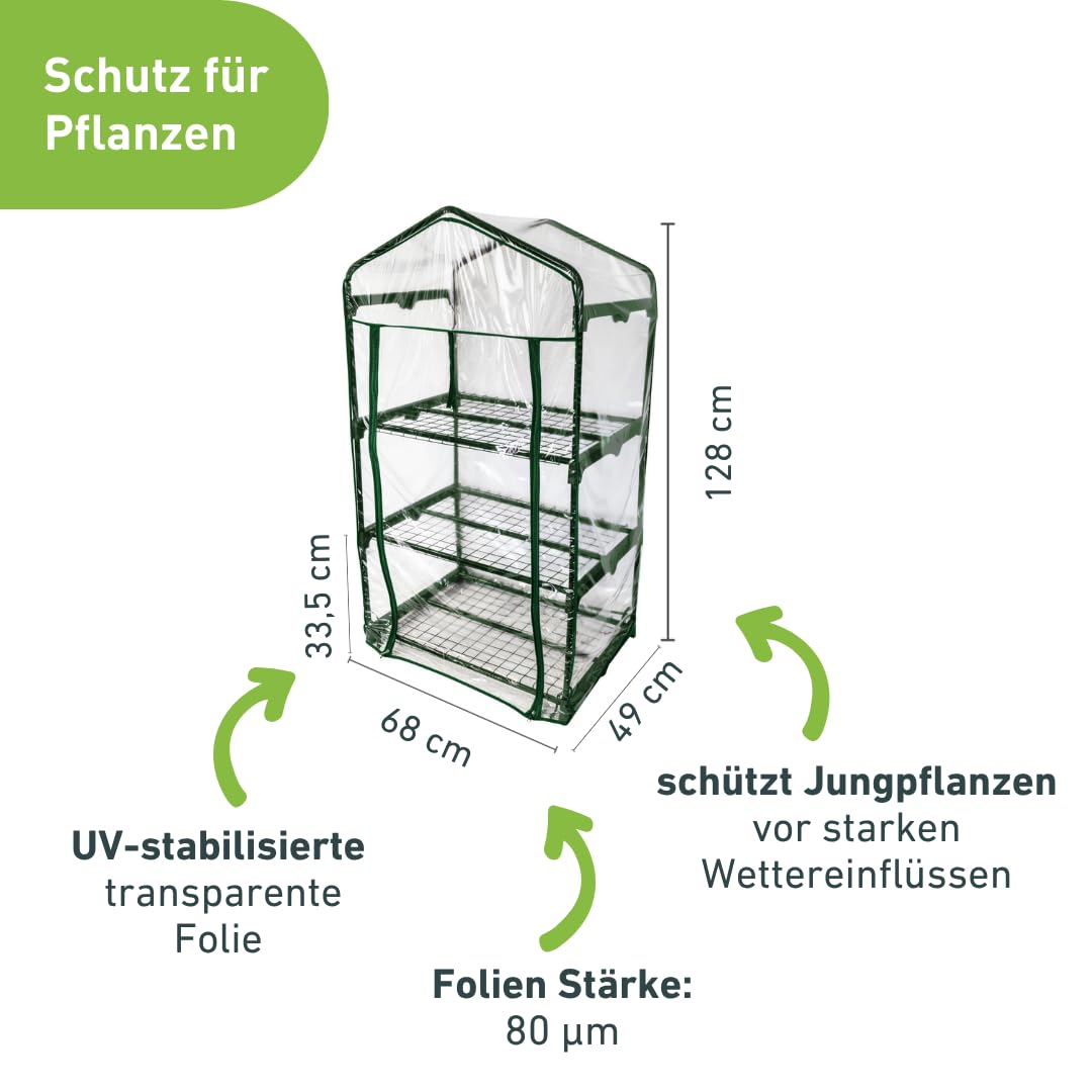 Windhager Balkon Frühbeet Folien-Gewächshaus für Kräuter, Tomaten & Co 68x49x128cm transparent