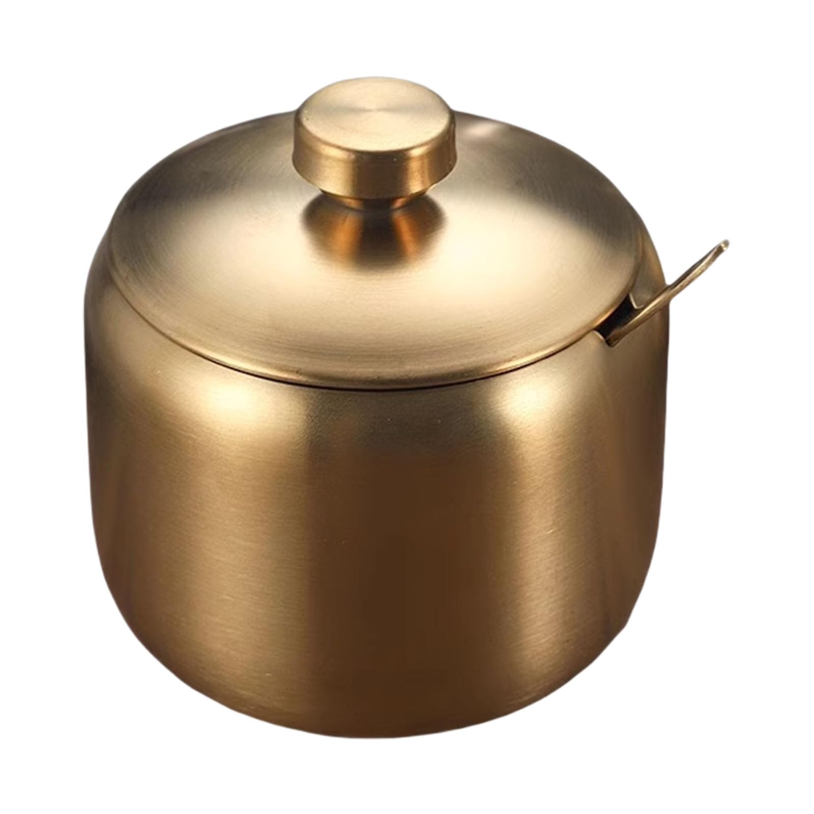 Elnwnnkc Modern Kitchens Spices Jars Leak Proof Design Golden Accent Handle Stainless Steel Container with Measuring Spoon Leak Proof Kitchens Spices Jars