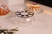 Vista 5 de CnGlass Calentador Universal de Tetera de Vidrio, Hecho a Mano con Vidrio Resistente al Calor y Sin Plomo, Calentador de Velas de Té 5.3