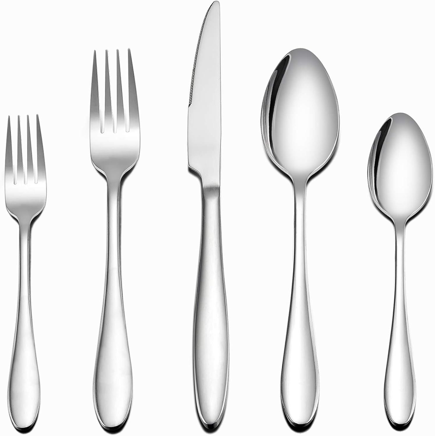 LIANYU Flatware Set, 40 Piece Silverware Set, Stainless