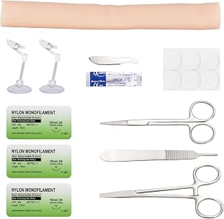 Ultrassist Silicone Intestinal Suture Training Kit, Reusable Bowel Simulator with Surgical Tools, 3-Level Adjustable Stand for Medical Education, Veterinarians Intestinal Suture Training