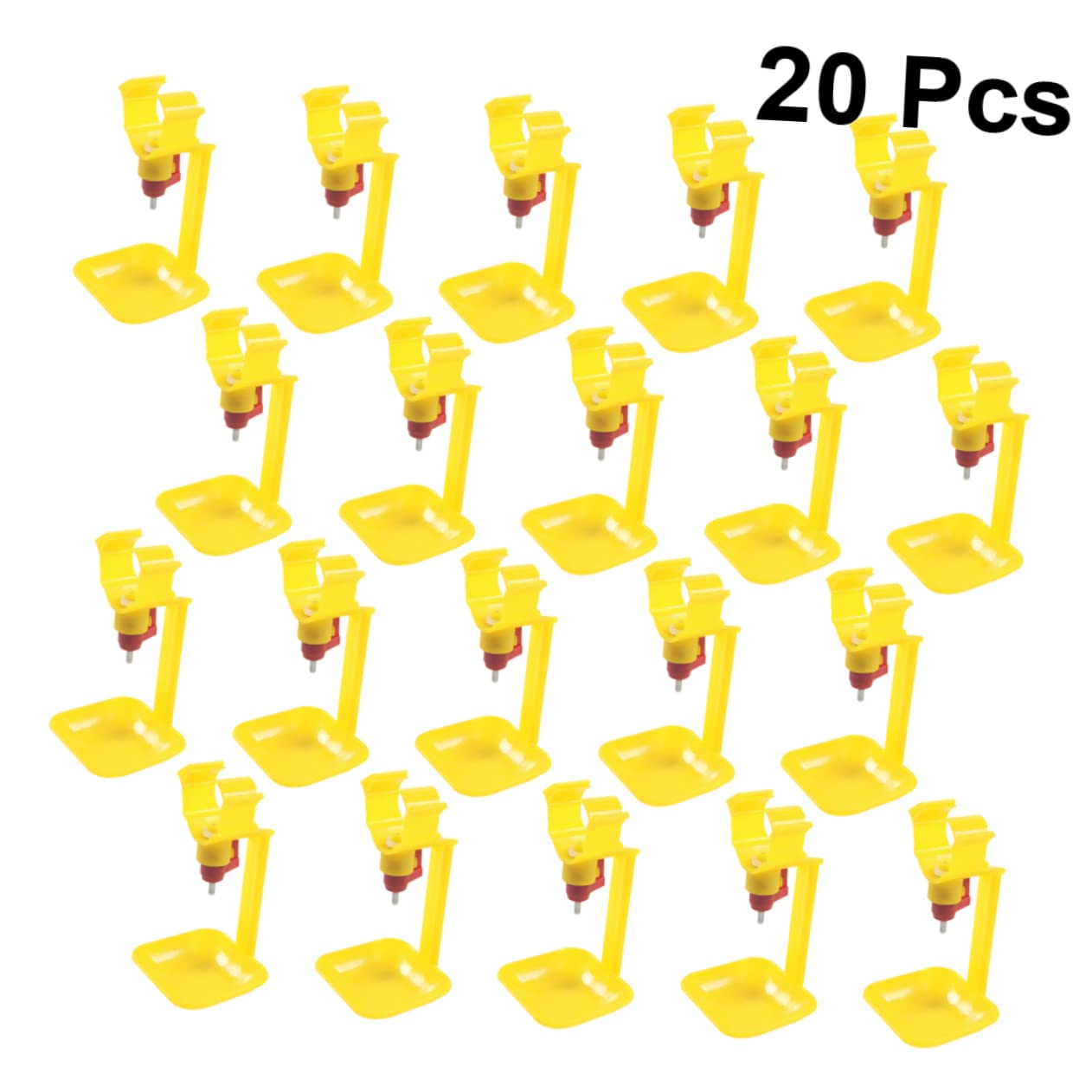 Abbeveratoio Automatico per Polli Tazza Sospesa, 20 Pezzi | Abs e Acciaio Inossidabile, Colore Giallo, per Galline e Oche, Uso Domestico o Commerciale