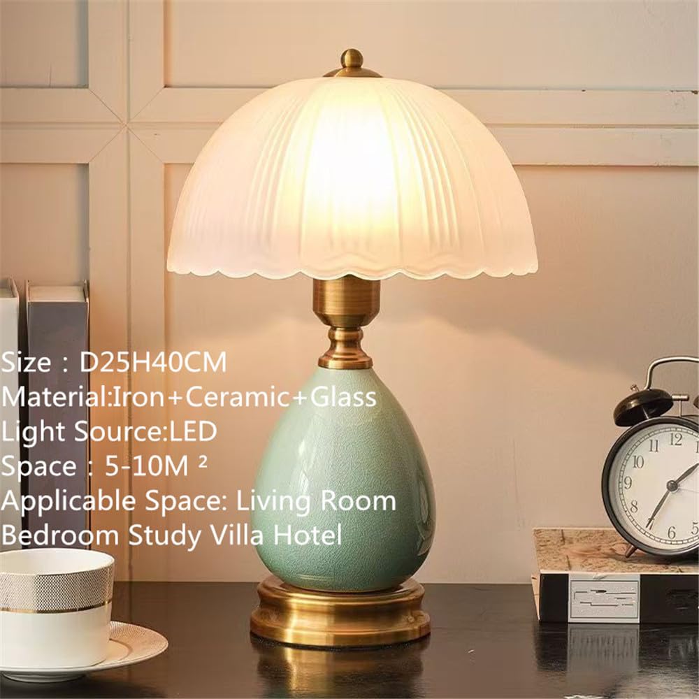 Lampe de table contemporaine en céramique LED, style créatif américain, idéale pour le salon, la chambre à coucher, la chambre d'enfant, le bureau, la villa, l'hôtel ou comme lampe de chevet (Style 2