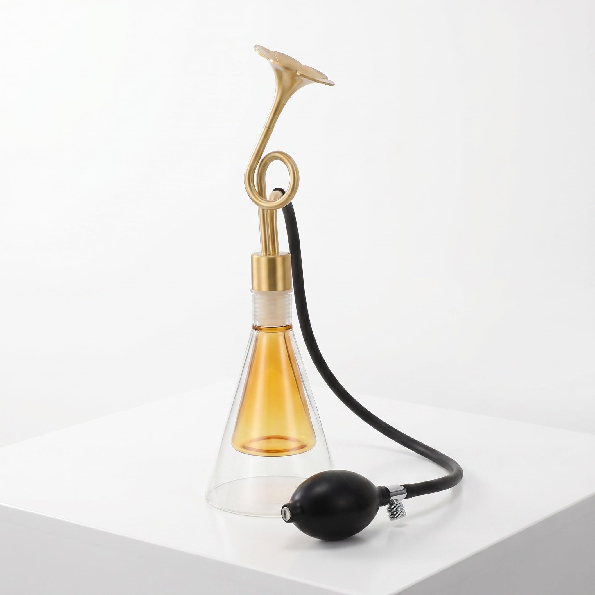 Hemobllo Messing Glas Duftprobe Flasche mit Pumpe, Konische Form, Frosted