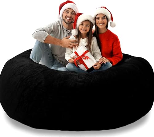 Miniatura 2 de LCYFBE Funda para puf de 7 pies (solo incluye la funda, no el puf completo), cojín para silla, cojín gigante de piel para puf, muebles de sala de