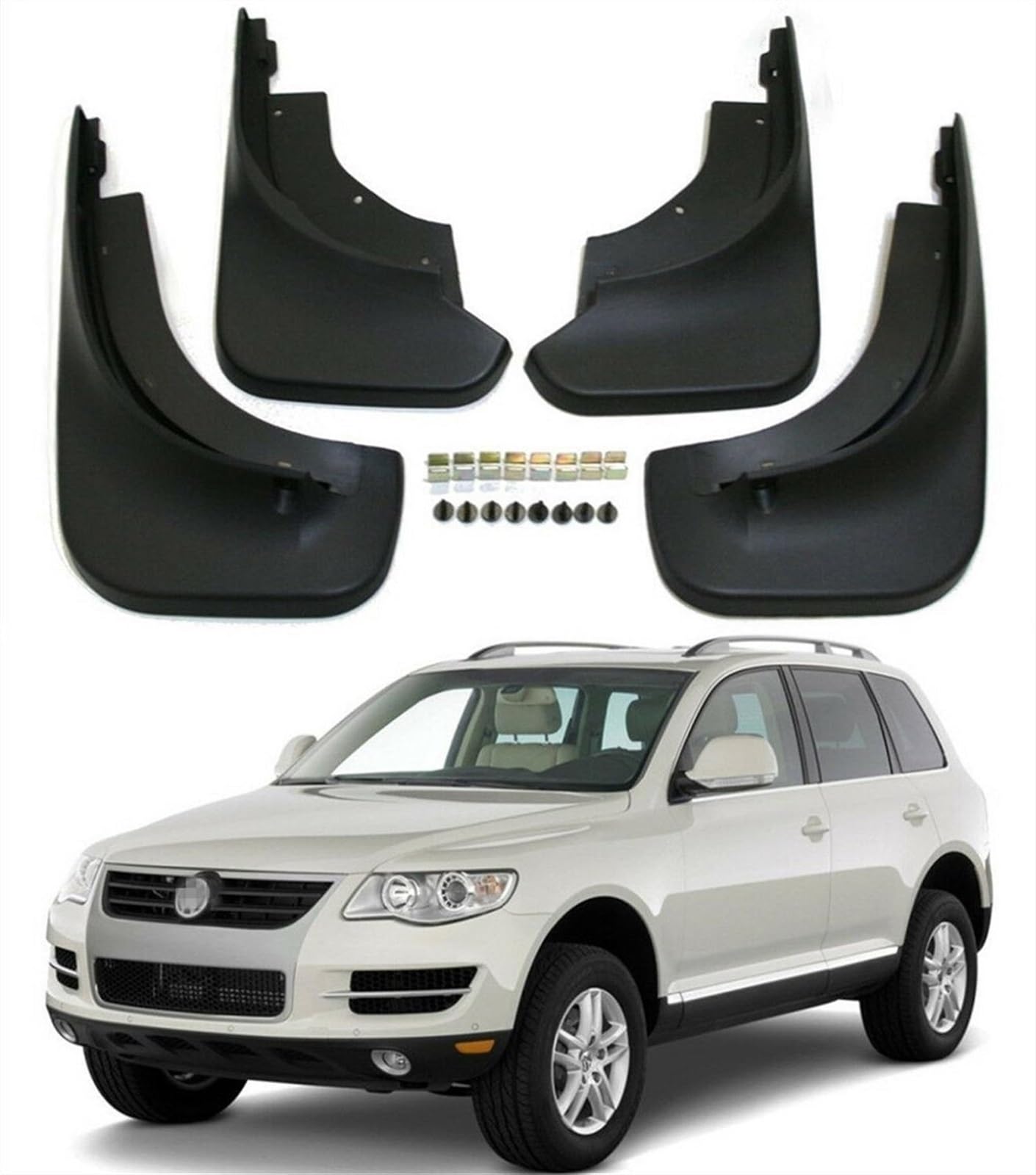 7L0-075-111 Parafanghi anteriori e posteriori, for VW, Touareg, Mk1 2008 2009 2010 Paraspruzzi con viti di montaggio 7L0-075-101