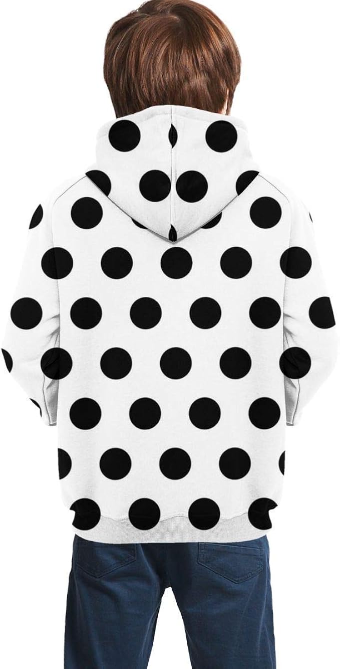 Polka Dot Pattern Hooded Sweatshirts 