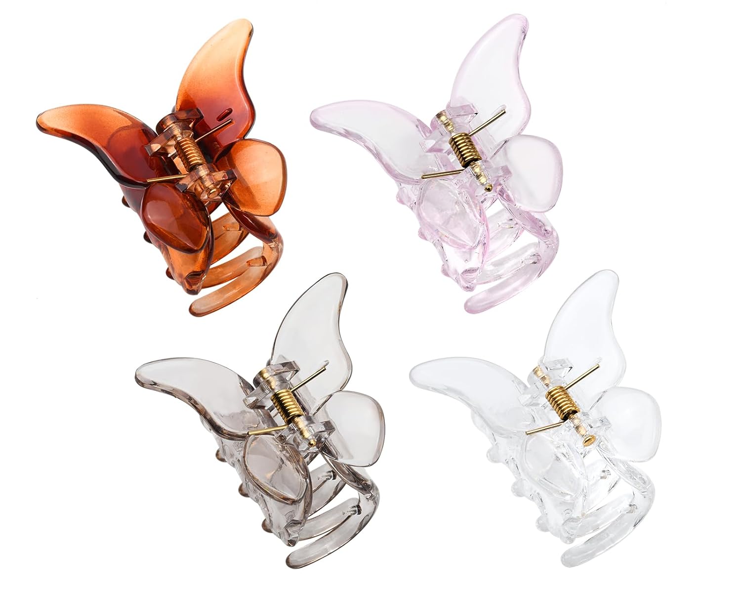 Butterfly Hair Clips for Women 1.8 Inch Nonslip Clear Acrylic Hair Claws for Thin Hair, 4 Pieces - Image 7