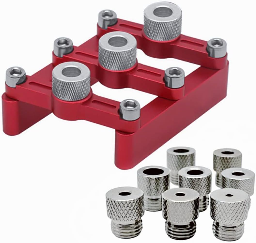 Self Centering Dowelling Jig Woodworking Joinery Hole Drill Guide,Wood Dowel Hole Positioner Locator with 3-10mm Drill Sleeves