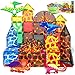 Coodoo Dinosaur Toys Magnetic Tiles Lava Dinosaur World Set - Magnetic Blocks Building for Kids 3-5 5-7 Girls Boys Toy Age 4-6 6-8, Classroom Must Haves Toddler Sensory for 3+ Year Old Kids Toys