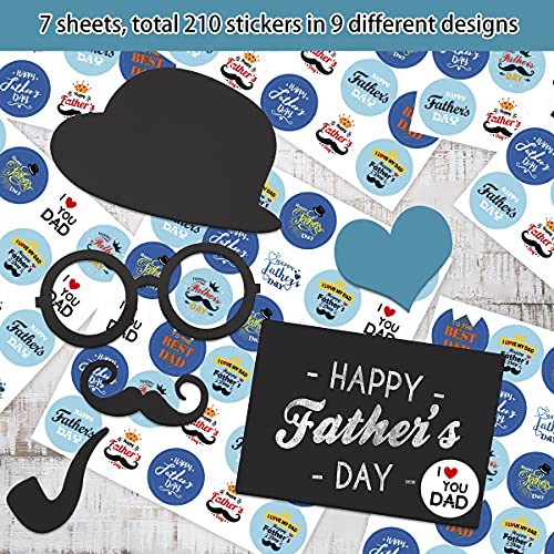 Happy Father's Day Stickers Envelope Seals Labels 210Pcs #TOP2