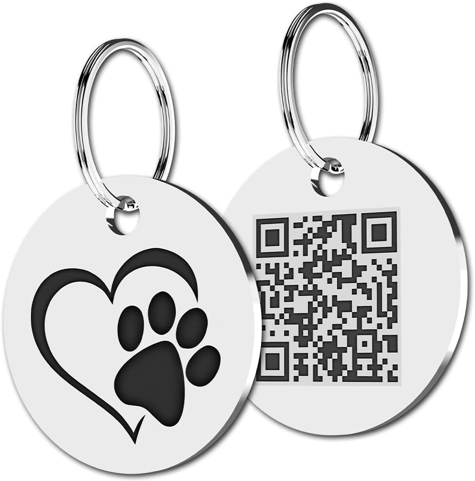 MYLUCKYTAG Stainless Steel QR Code Pet ID Tags Dog Tags Pet Online