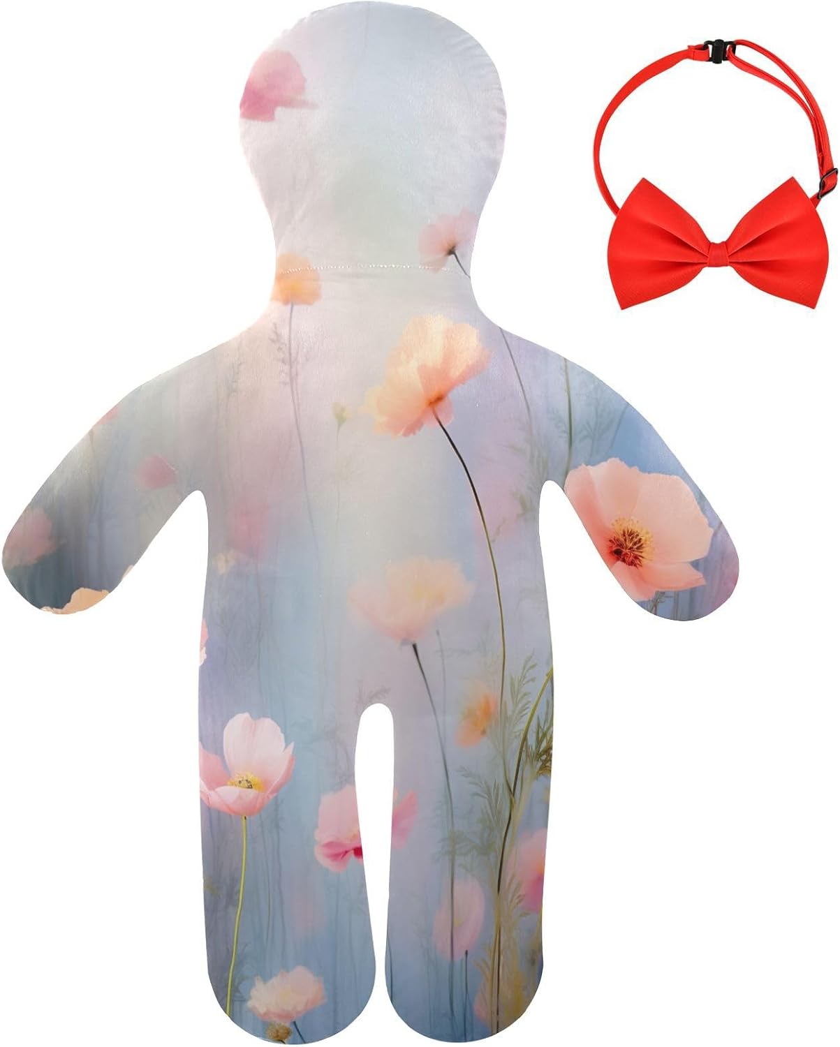 Wildflowers Painting Human-Shaped Pillow Soft Body Pillows Washable Velvet Pillows for Anxiety Relief Sleeping Cuddling & Support