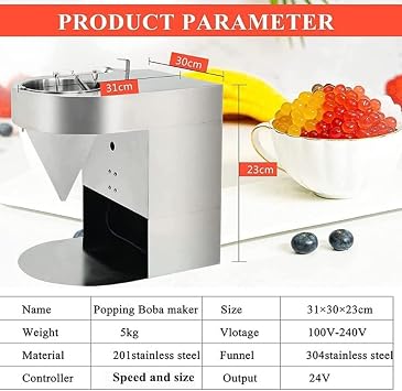 Commercial Popping Boba Making Machine, Automatic Tapioca Pearl Making Machine Bubble Tea Pearl Maker, 50kg/h, Taro Ball Popping Boba Molding Tool