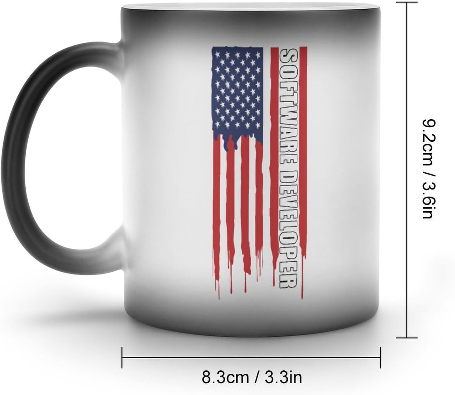 U.S.A. Software Developer Color Changing Mug Heated Ceramic Cup Heat Sensitive Coffee Mug Fun Gift