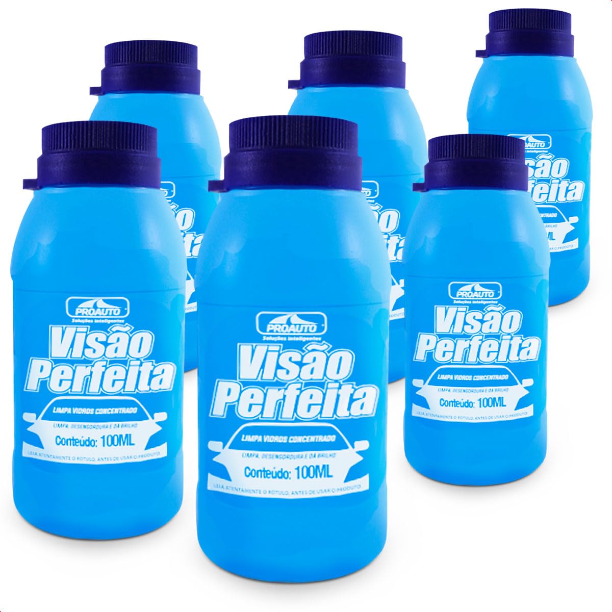 KIT 6 Limpa Vidros Automotivo Parabrisa Concentrado Pro auto 100Ml
