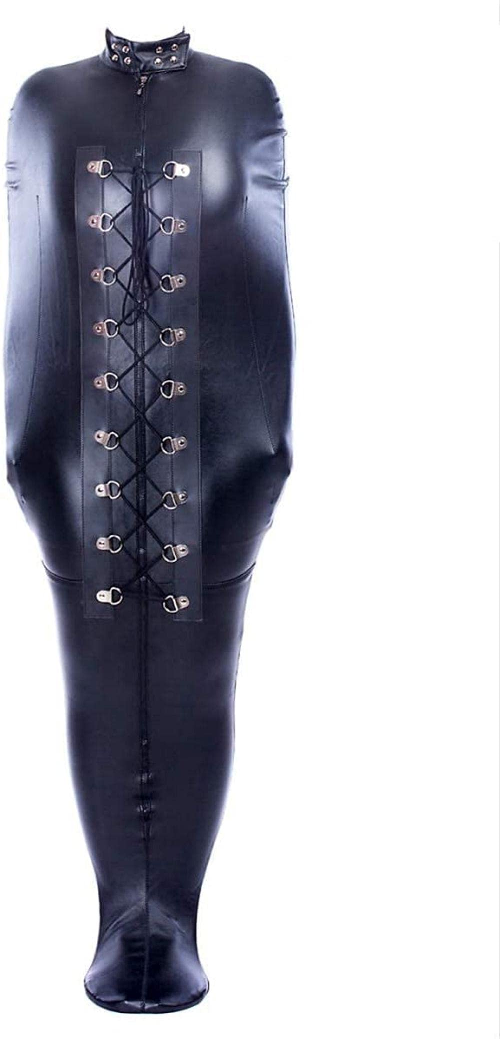 Leder Bondagesack Extrem Schlafsack Body Bag Mit Armtasche Reißverschluss Hand Arm Fuß Fesseln Zwangsjacke Erotik Dessous Sklave Fetisch Wear Sexspielzeug Für Männer Frauen Paare-L