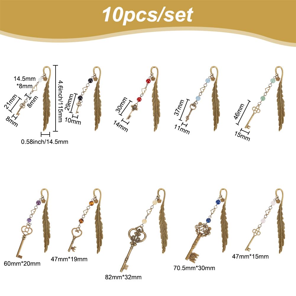 DELORIGIN 10pcs Feather Bookmarks - Image 2