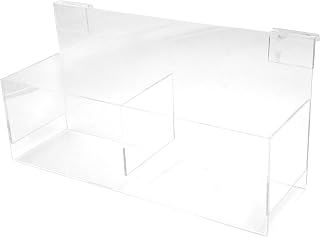 SSWBasics Clear Acrylic Double Display Bin - 14"L x 4-1/2"W x 4-1/2"D - For Slatwall or Wire Grid