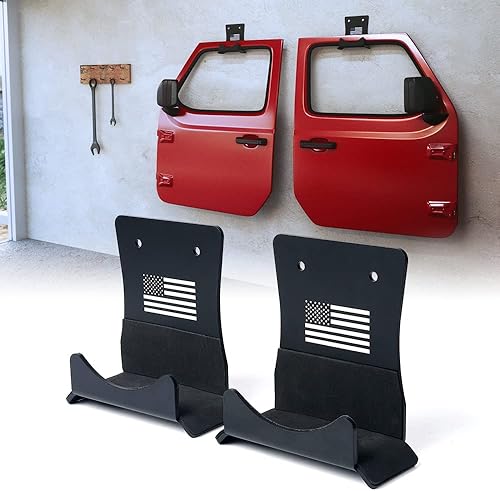 Xprite Perchas de almacenamiento para puerta con patrón de bandera de Estados Unidos y forro de goma, soporte de almacenamiento de aluminio