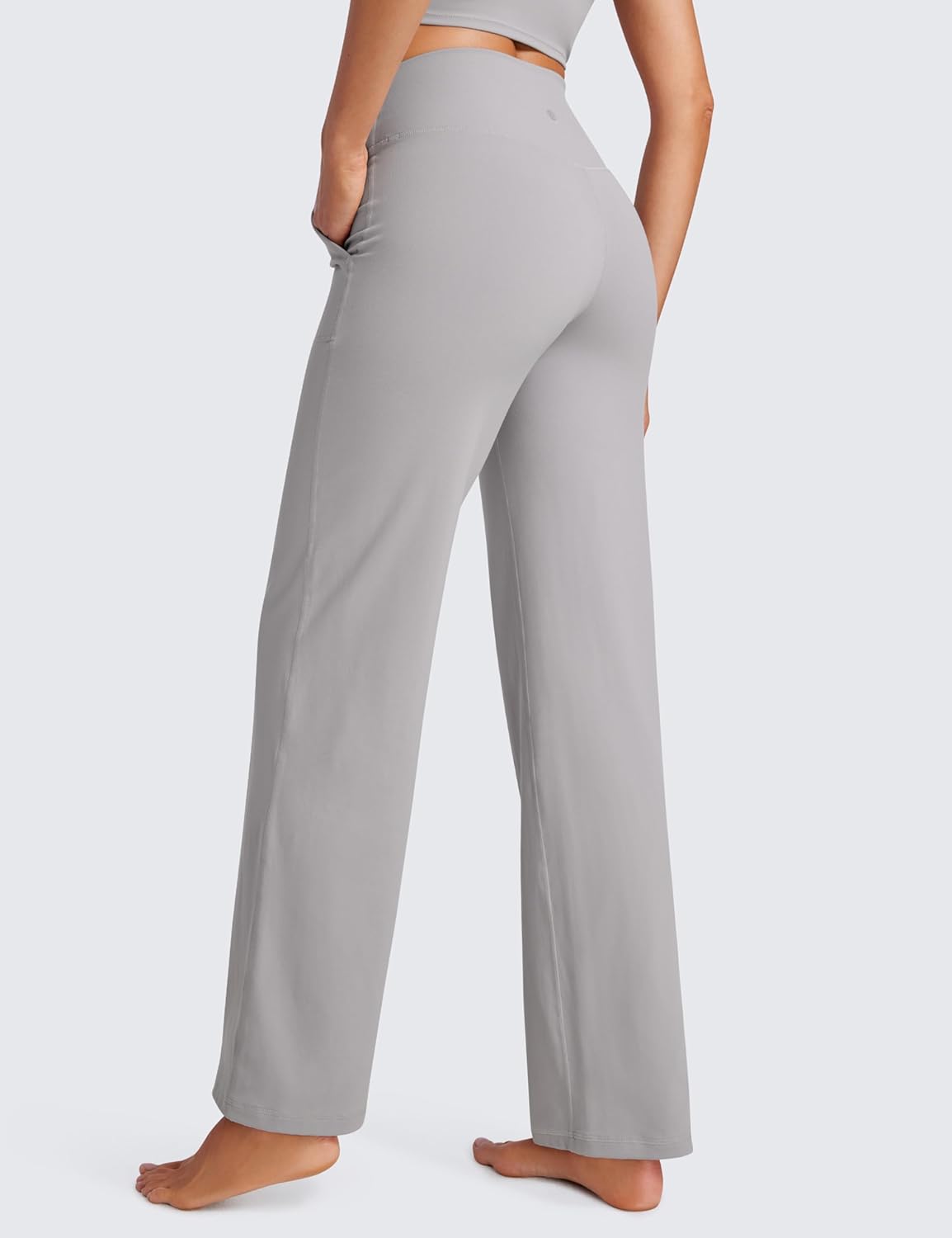 CRZ YOGA Womens Butterluxe High Waist Wide Leg Pants with Pockets 31" - Buttery Soft Comfy Casual Yoga Lounge