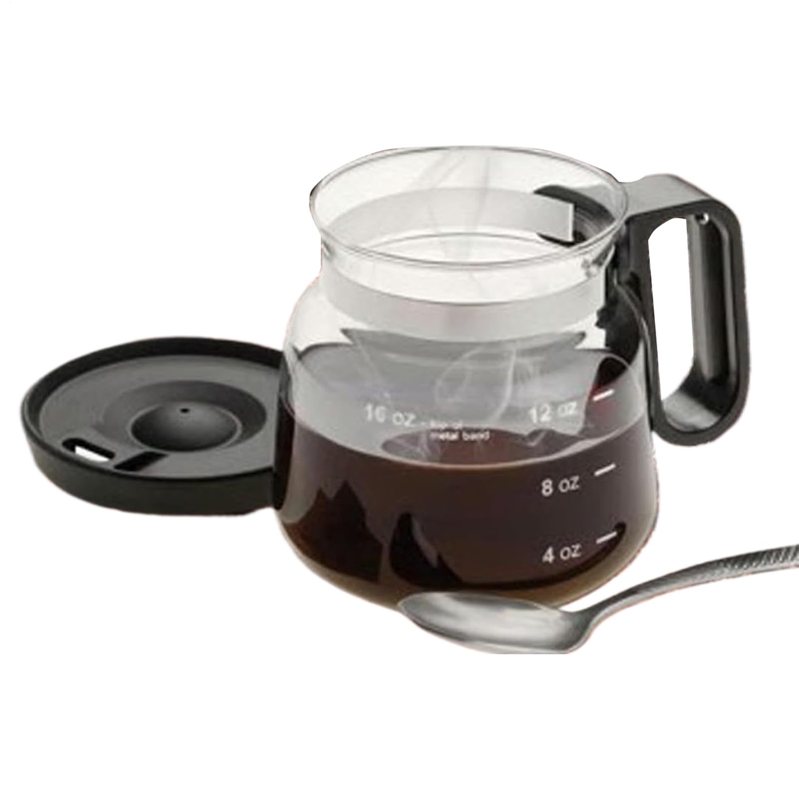 Taza de café portátil de vidrio de 16 oz con tapa para oficina
